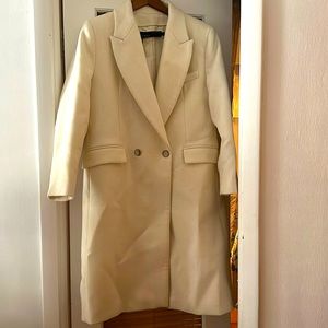 Zara long coat off white size M never worn.